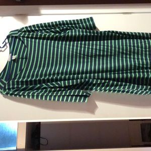 Beautiful blue and Kelly green stripped dress.